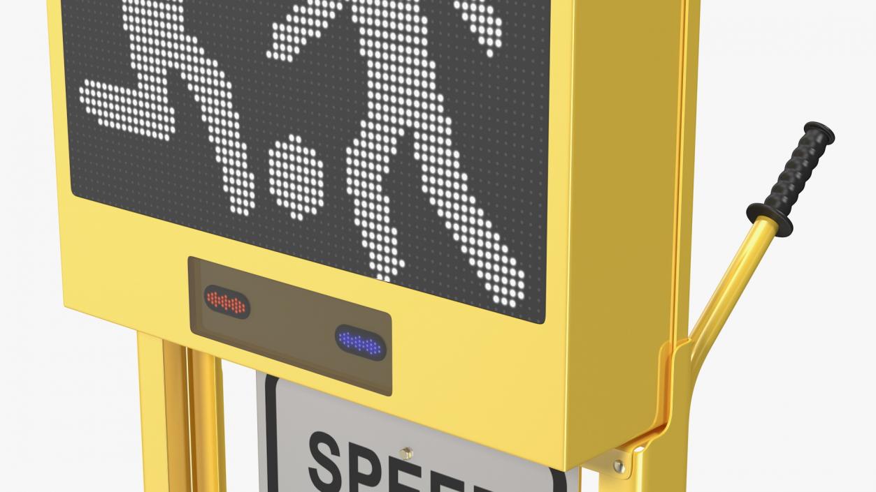 Radar Speed Sign Dolly with Matrix Messaging Display 3D