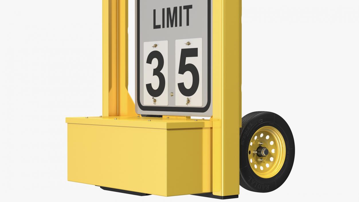 Radar Speed Sign Dolly with Matrix Messaging Display 3D