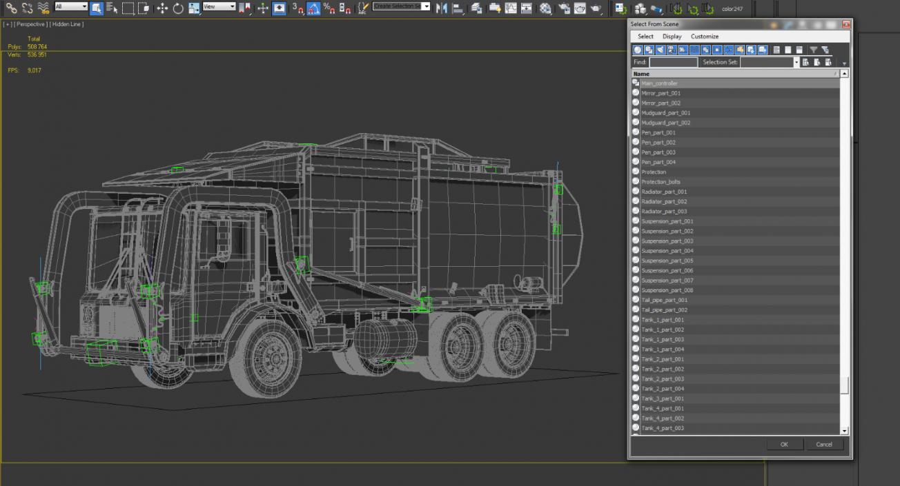 3D Trash Truck Generic Rigged