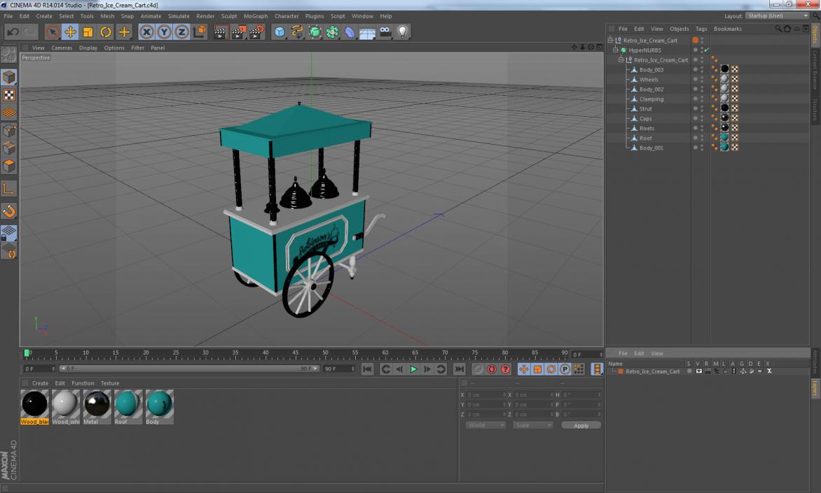 3D model Retro Ice Cream Cart