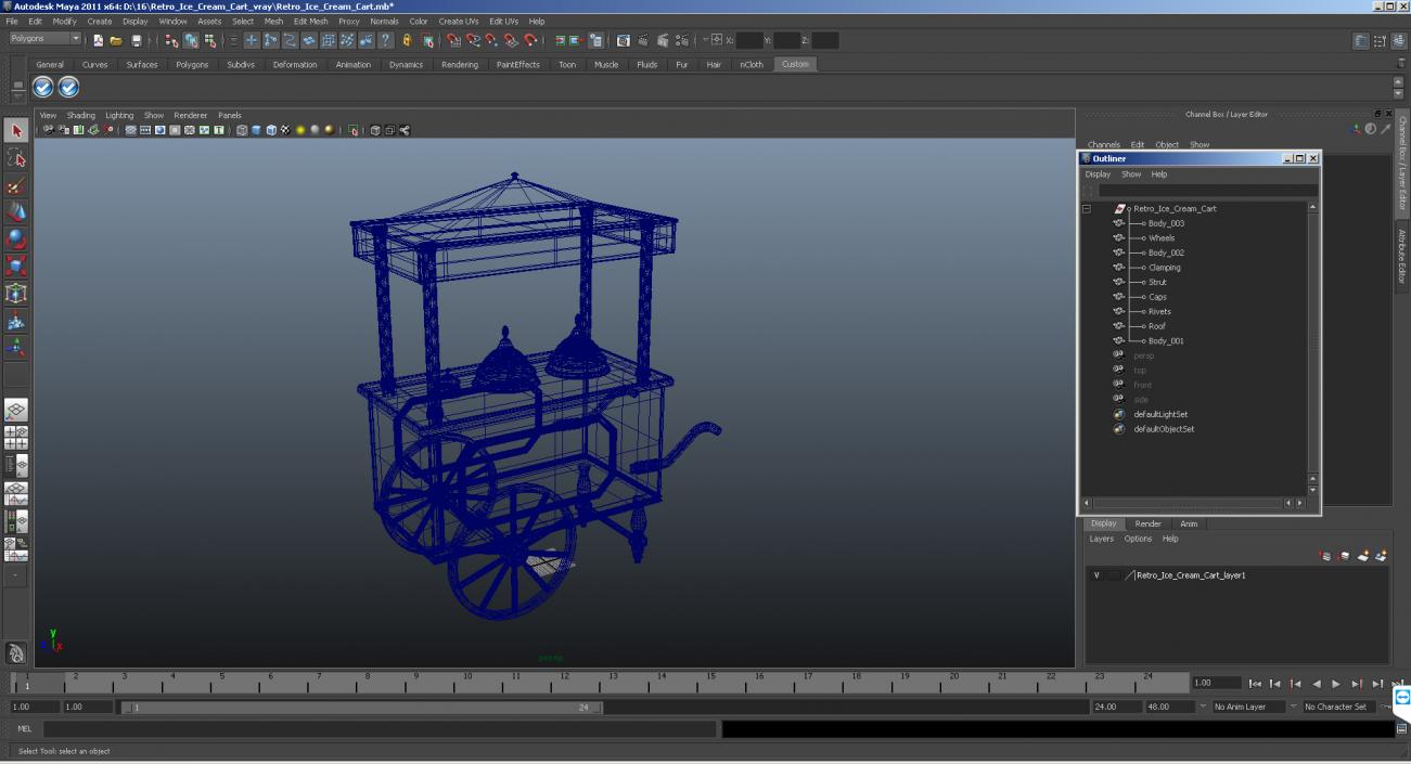 3D model Retro Ice Cream Cart