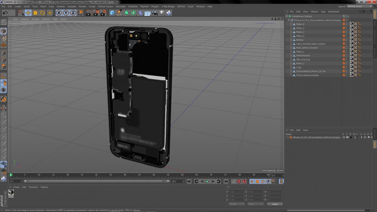 iPhone 14 Pro Disassembled without Display 3D