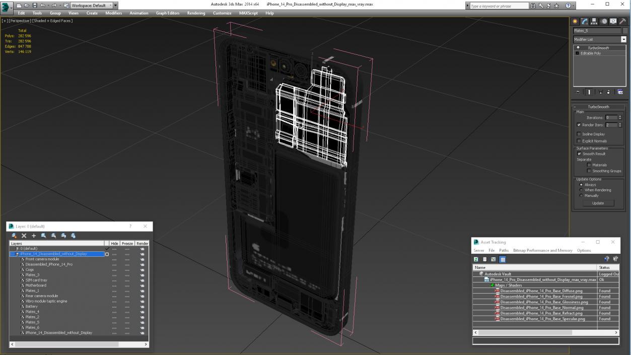 iPhone 14 Pro Disassembled without Display 3D