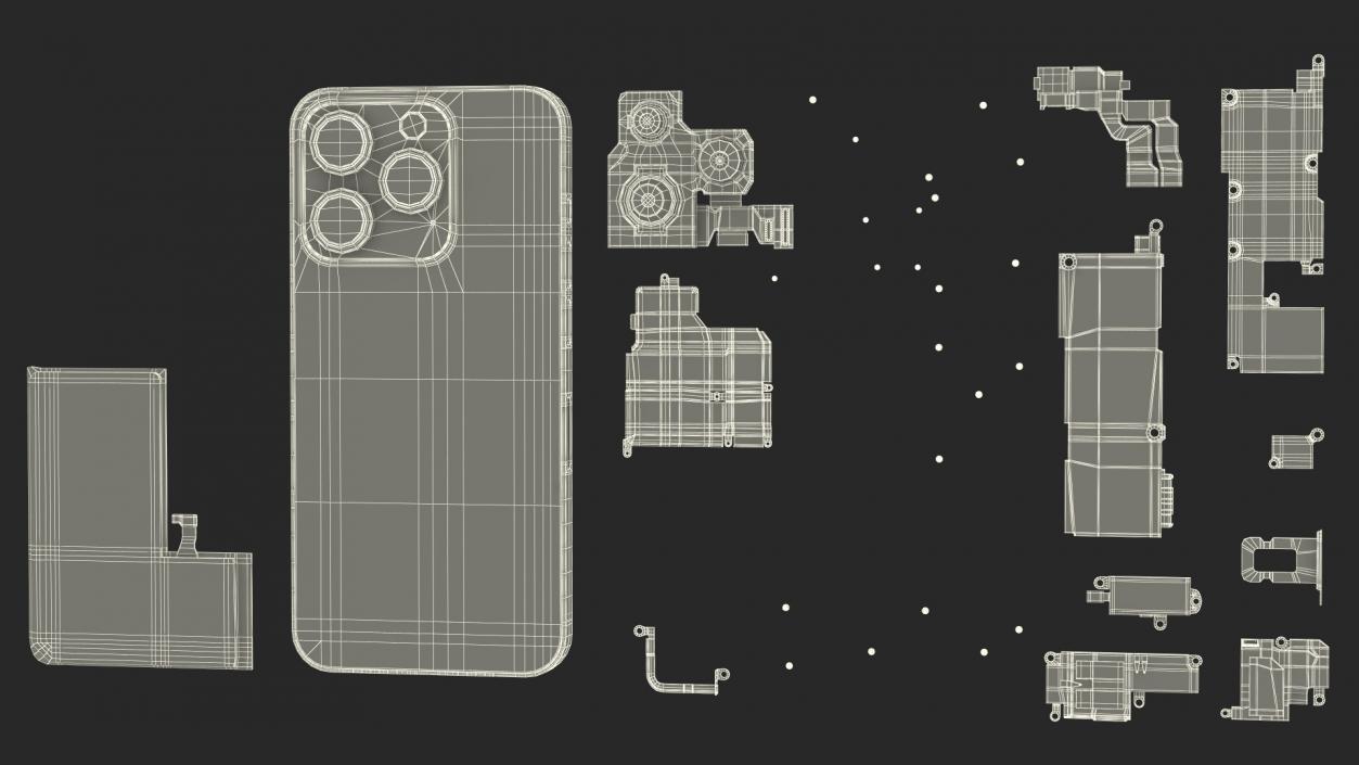 iPhone 14 Pro Disassembled without Display 3D