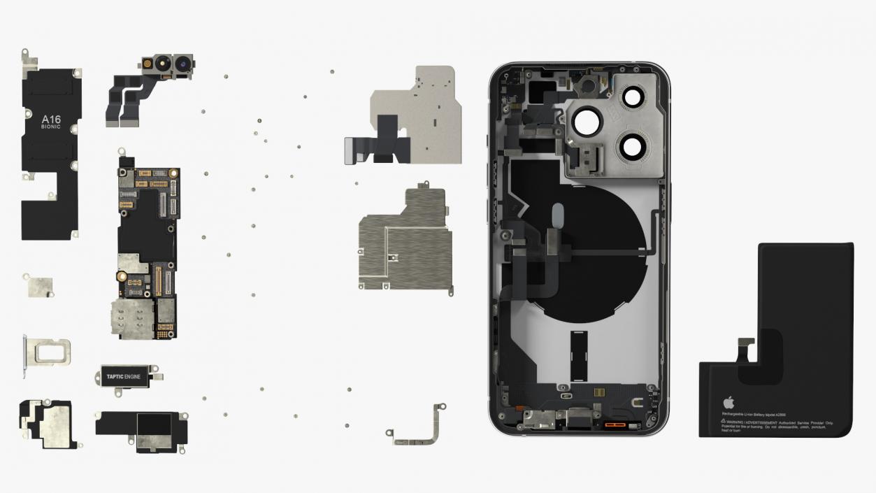 iPhone 14 Pro Disassembled without Display 3D