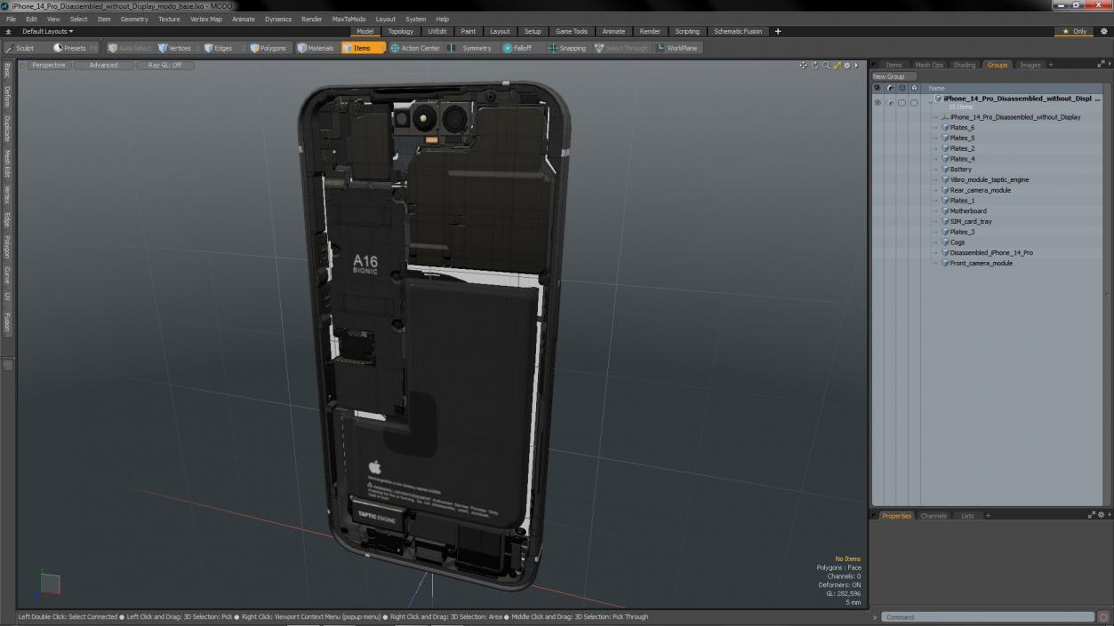 iPhone 14 Pro Disassembled without Display 3D