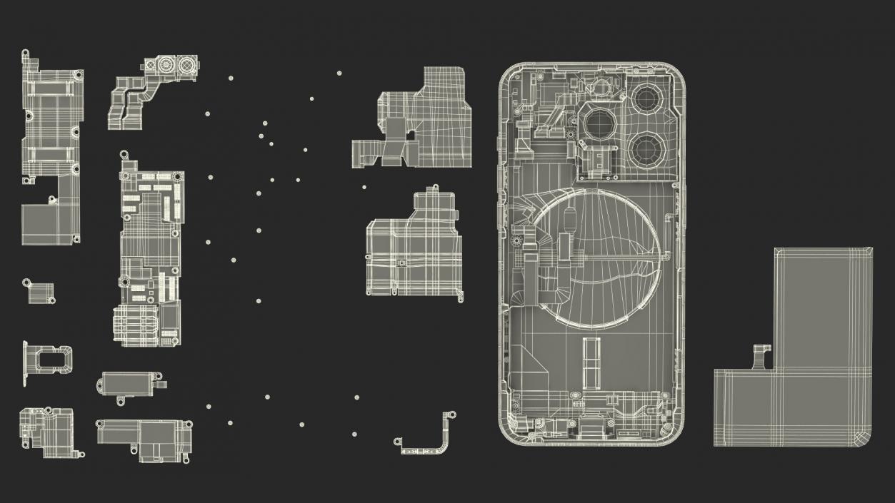 iPhone 14 Pro Disassembled without Display 3D