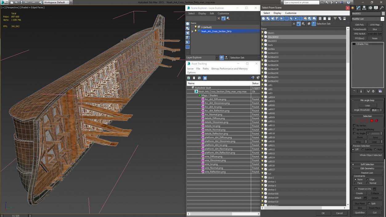 3D Noah Ark Cross Section Dirty model