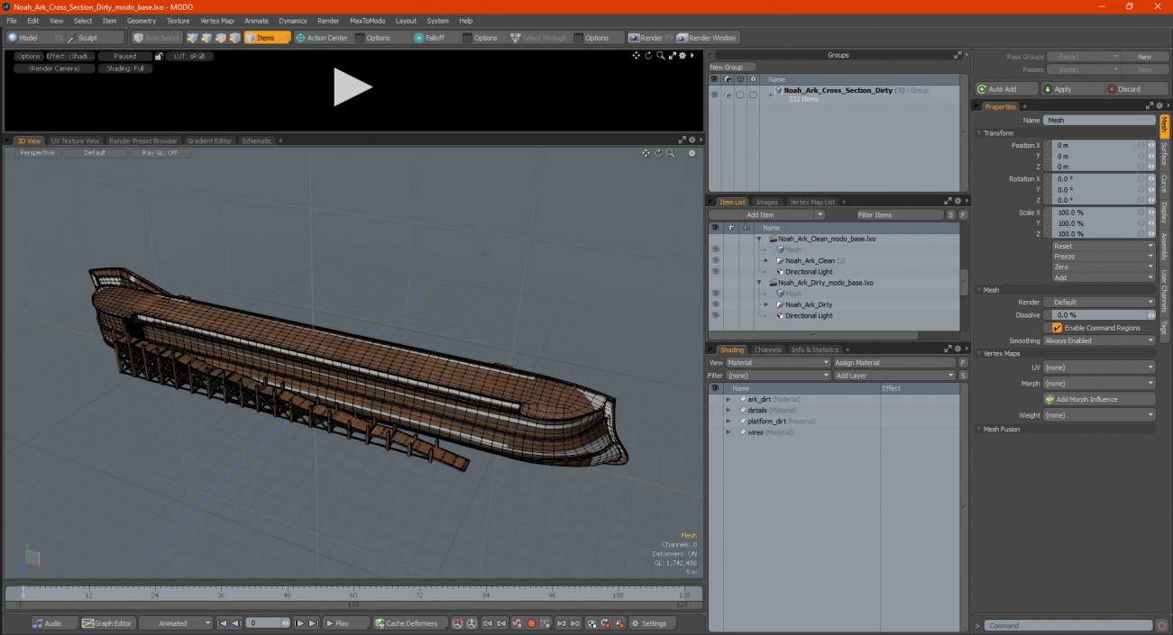 3D Noah Ark Cross Section Dirty model