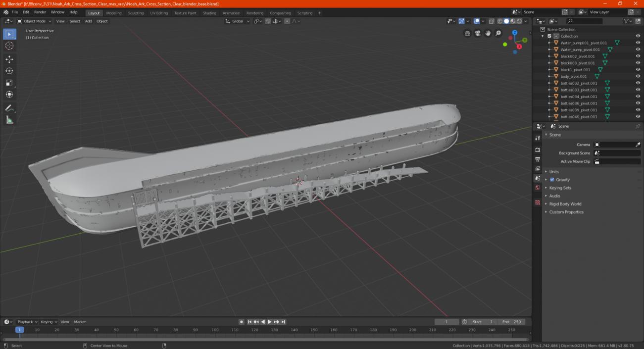 3D Noah Ark Cross Section Dirty model