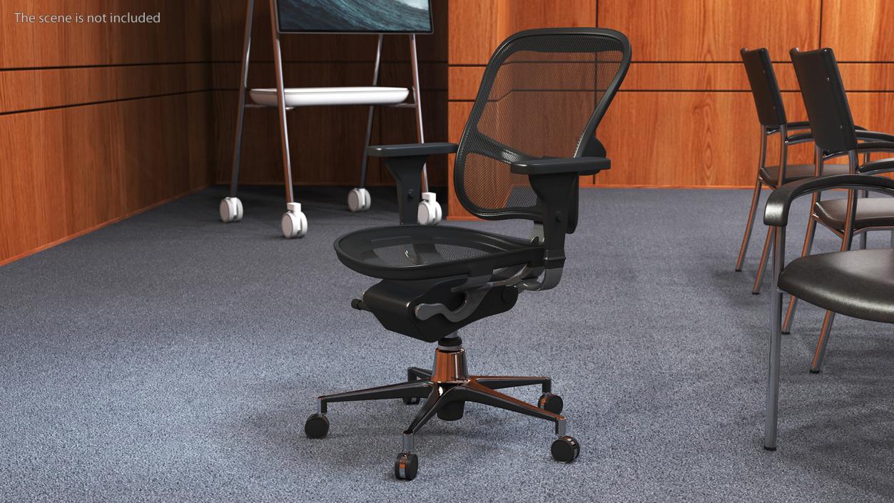 3D Office Chair with Armrests