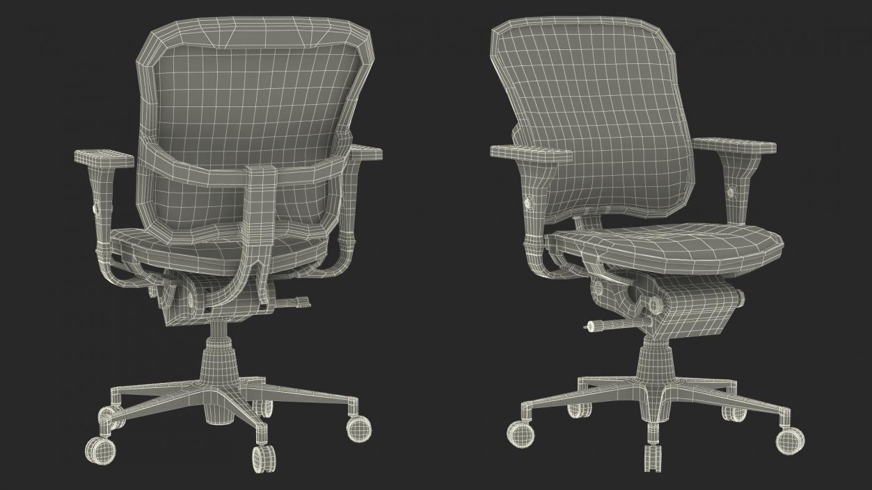 3D Office Chair with Armrests