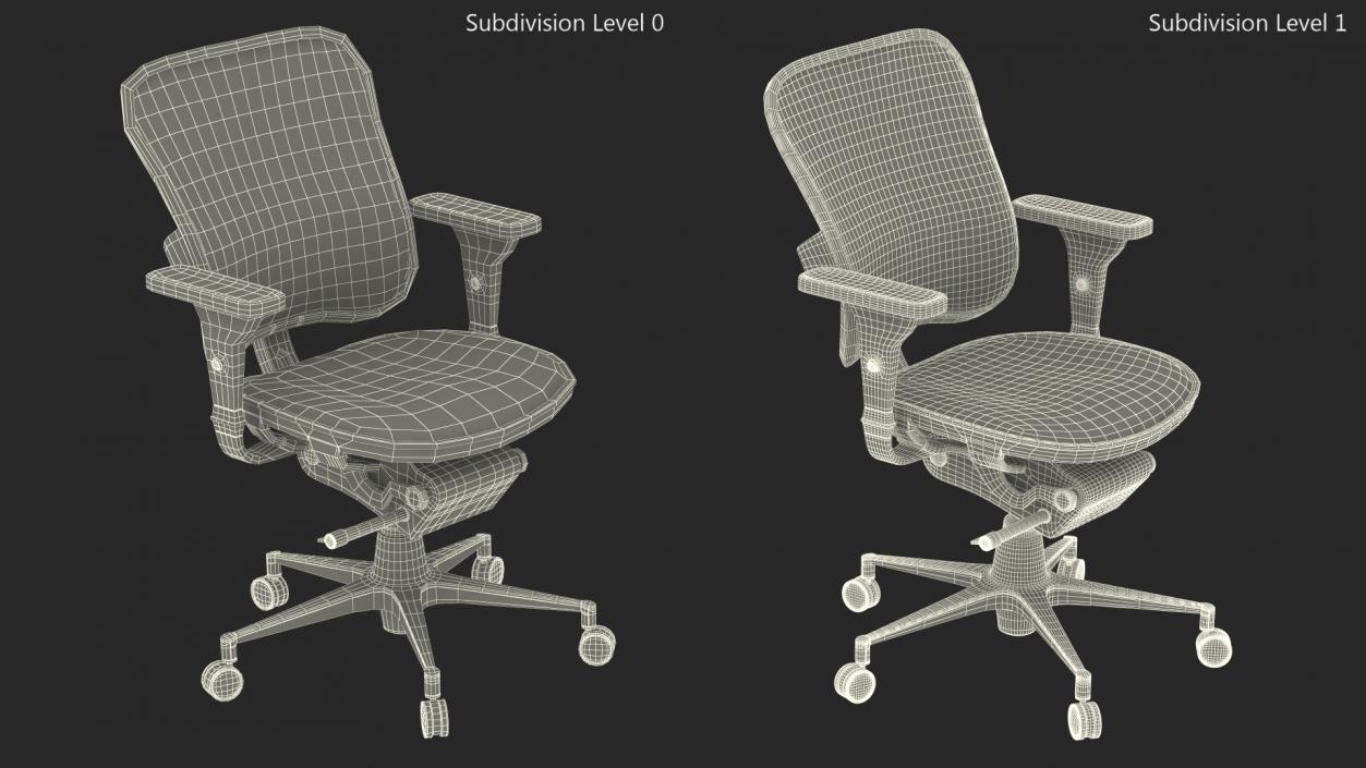 3D Office Chair with Armrests