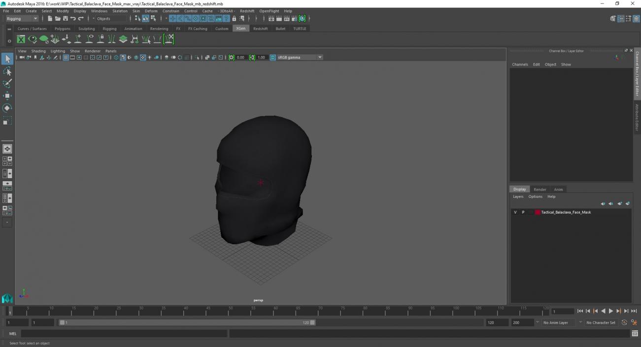 3D Tactical Balaclava Face Mask model