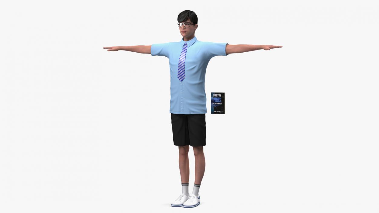 Chinese Schoolboy T-Pose 3D model