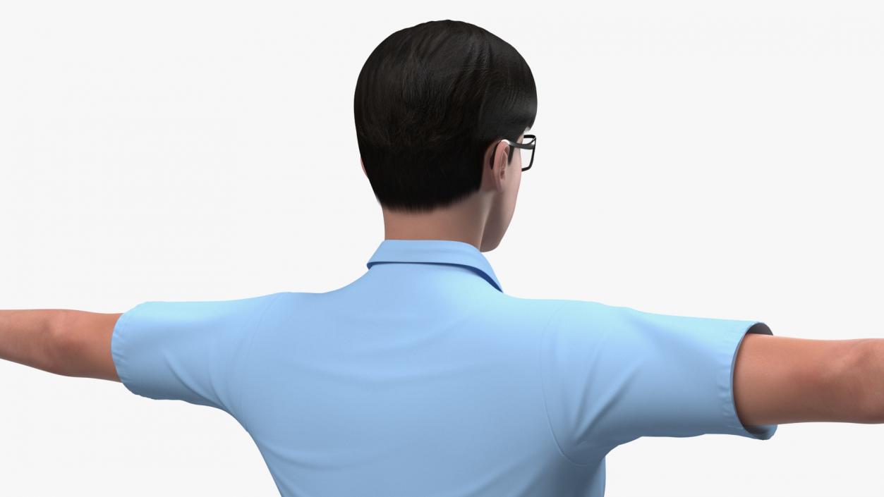 Chinese Schoolboy T-Pose 3D model