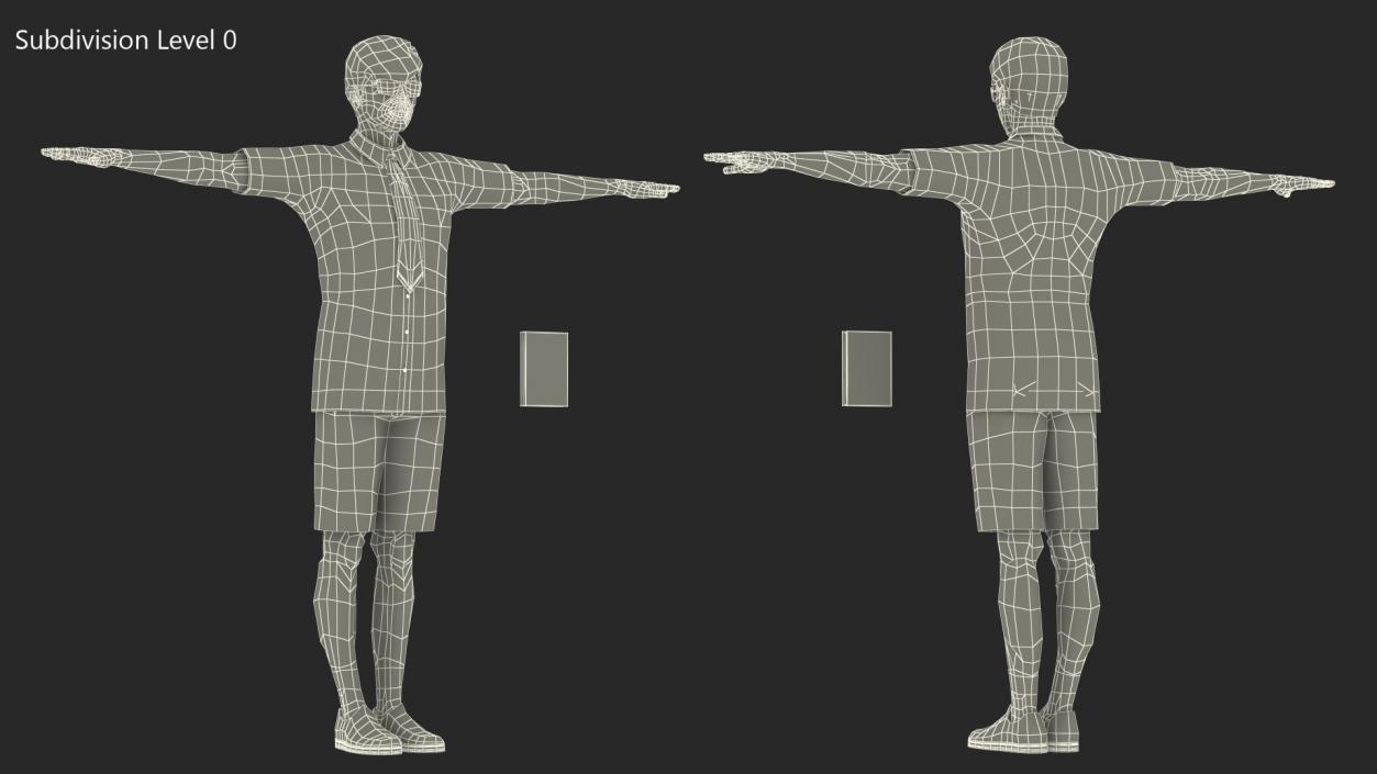 Chinese Schoolboy T-Pose 3D model