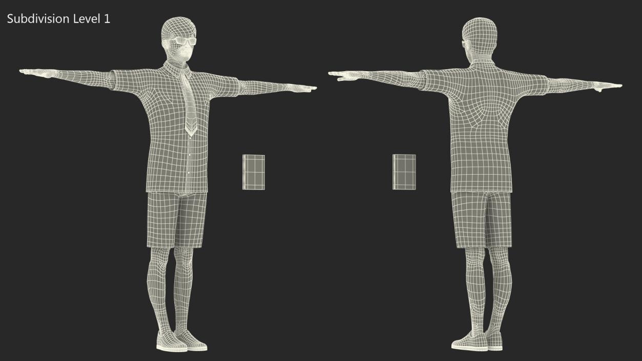 Chinese Schoolboy T-Pose 3D model