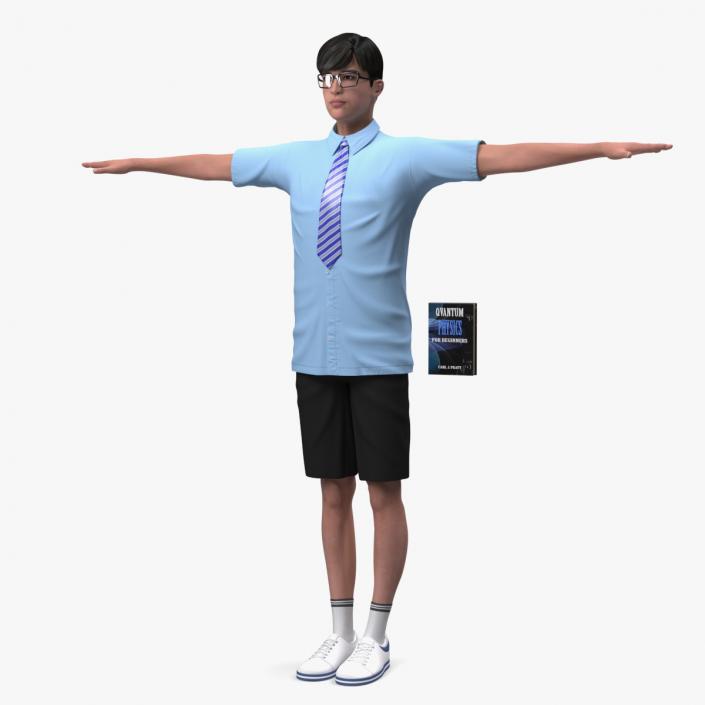 Chinese Schoolboy T-Pose 3D model