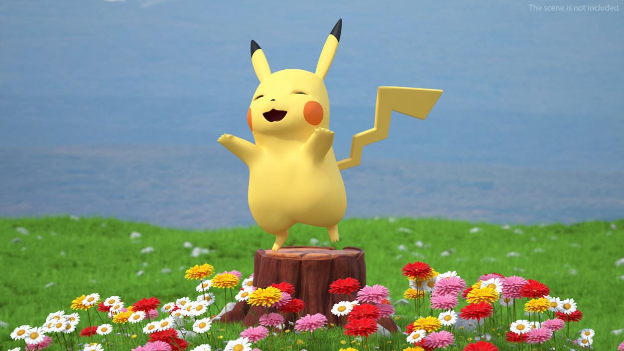 3D Pikachu Happy Pose model