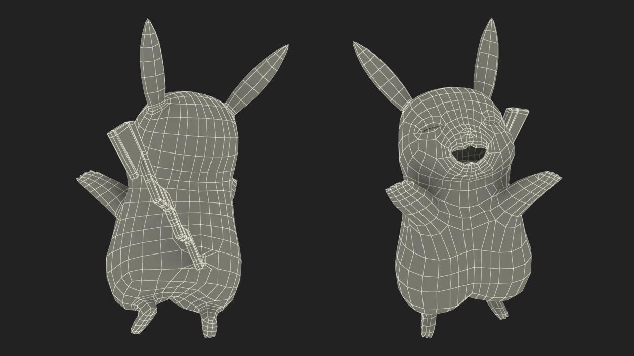 3D Pikachu Happy Pose model