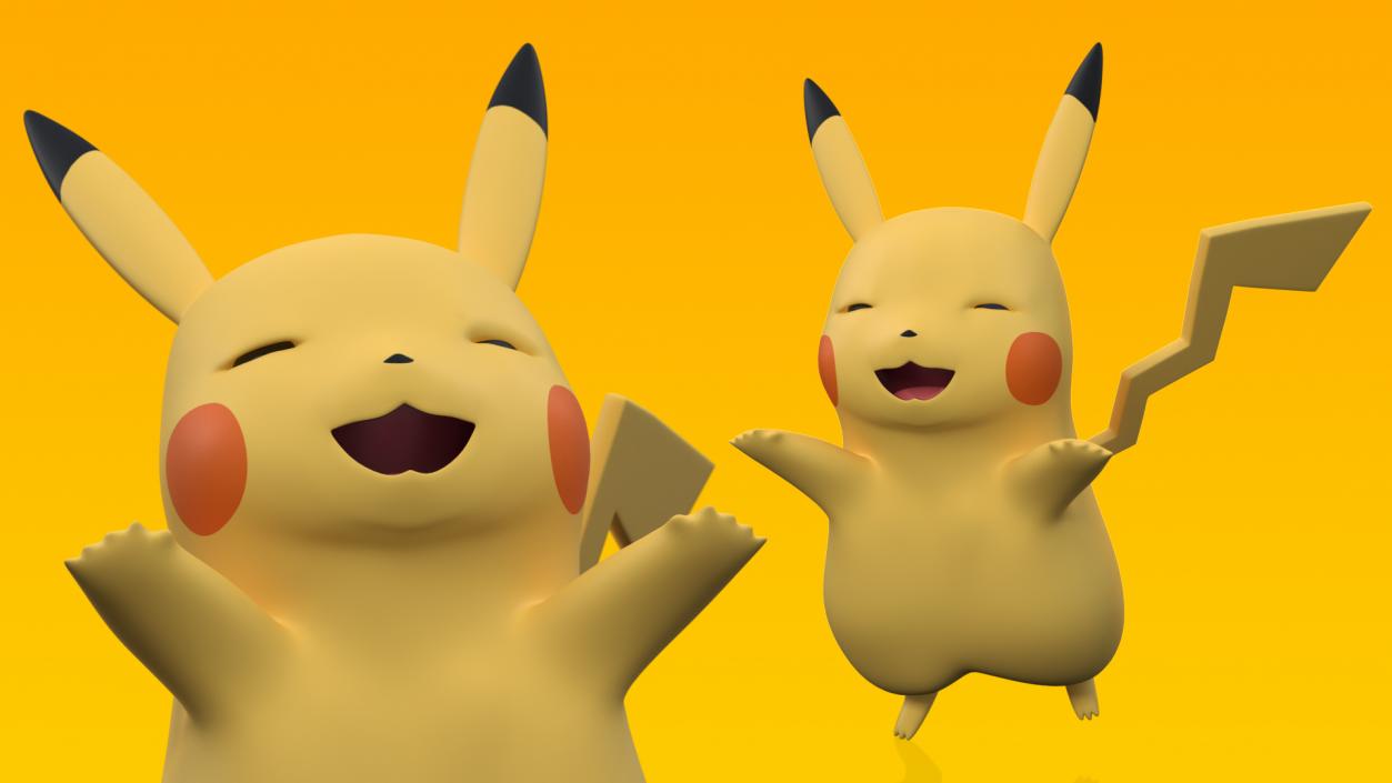 3D Pikachu Happy Pose model