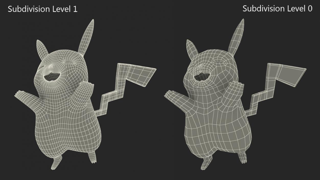 3D Pikachu Happy Pose model