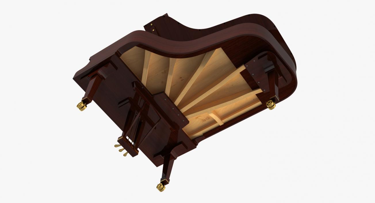 3D Grand Piano with Music Notes Book model