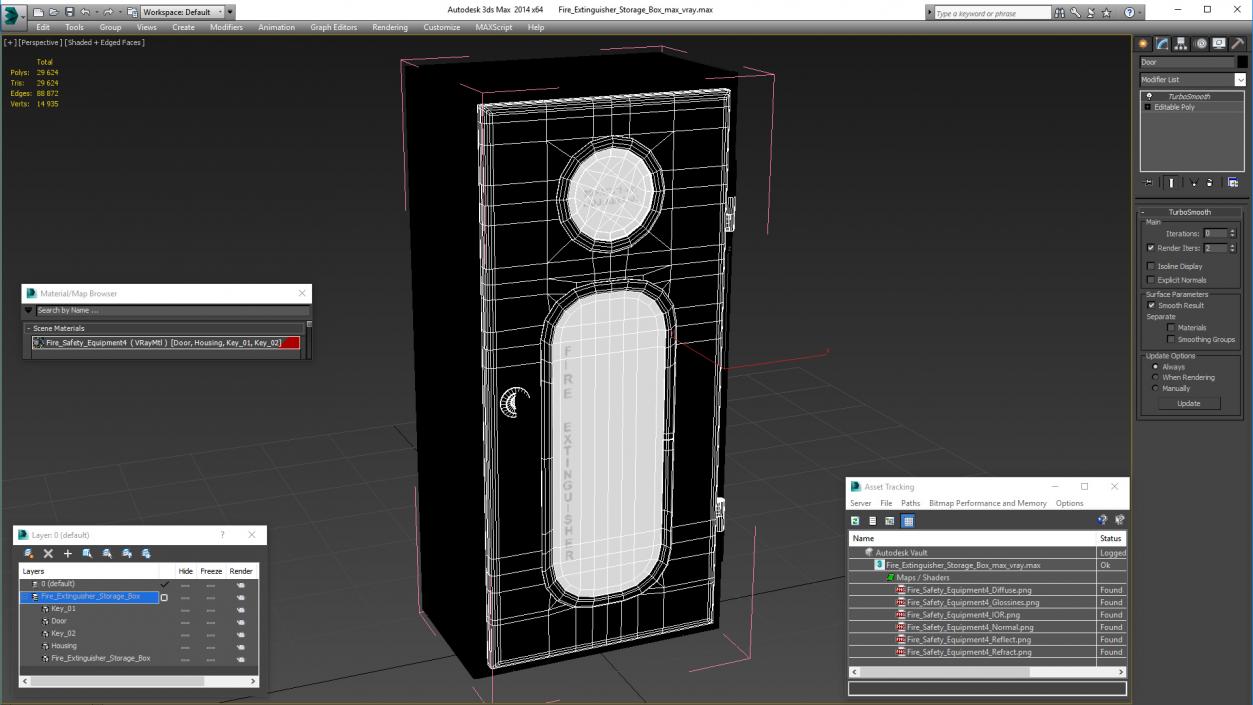 Fire Extinguisher Storage Box 3D model