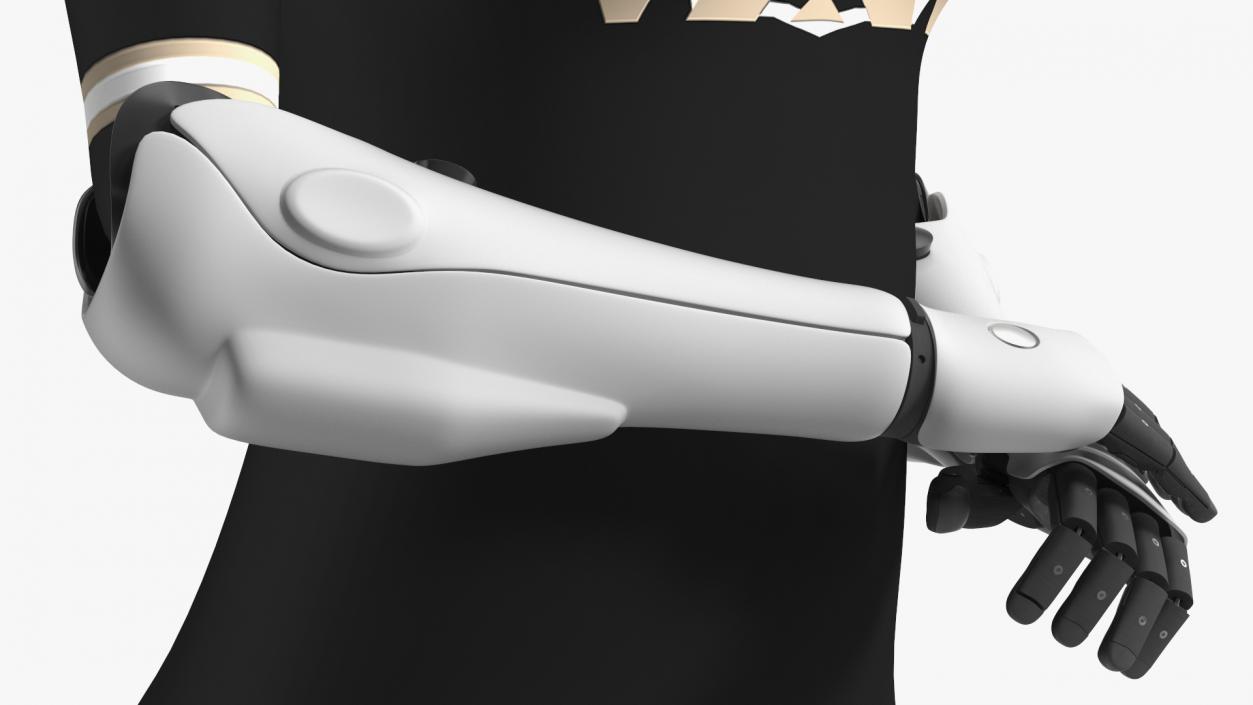 3D Young Woman with Bionic Arms model