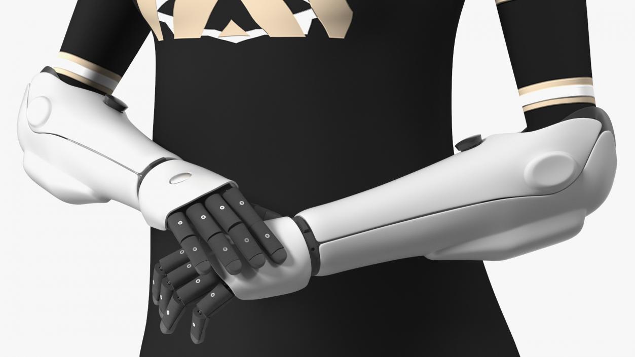 3D Young Woman with Bionic Arms model