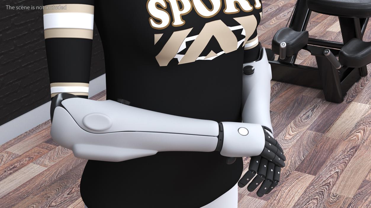 3D Young Woman with Bionic Arms model