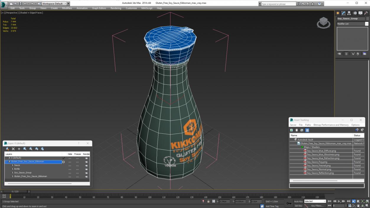 3D model Gluten Free Soy Sauce Kikkoman