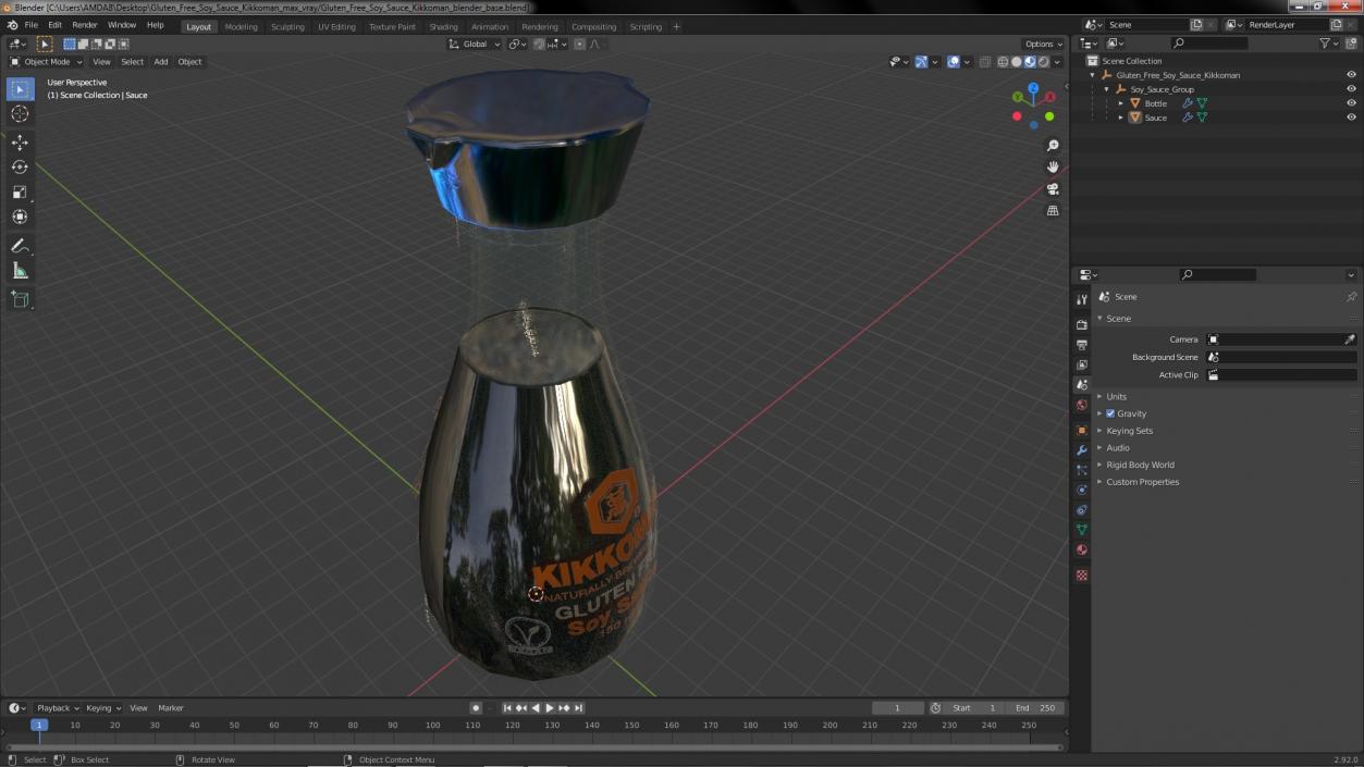 3D model Gluten Free Soy Sauce Kikkoman