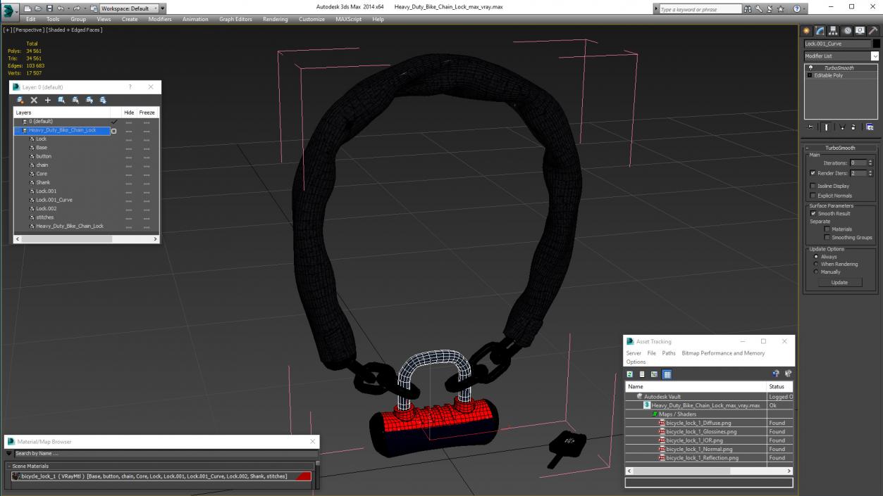 3D Heavy Duty Bike Chain Lock