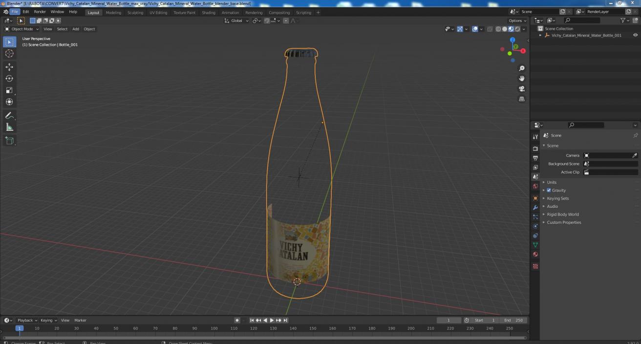 Vichy Catalan Mineral Water Bottle 3D model