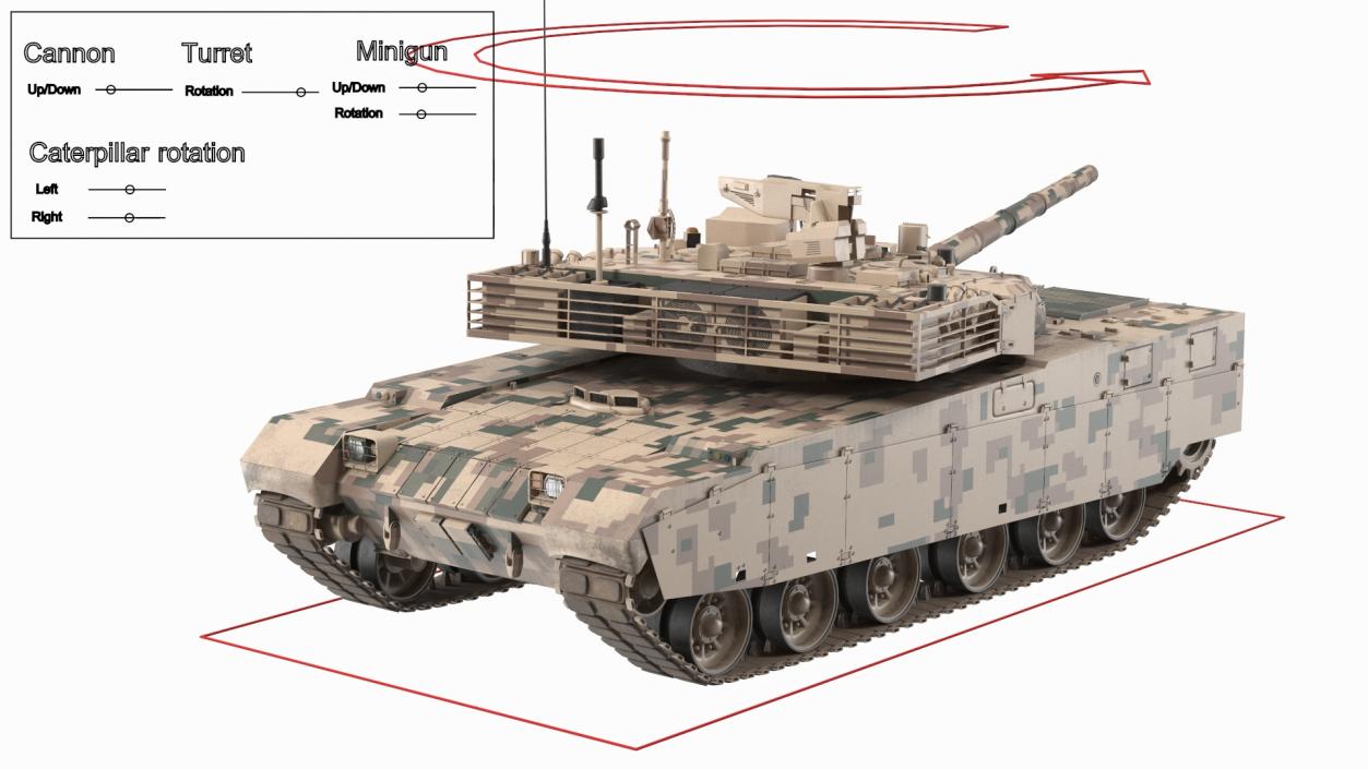 Norinco VT-4 Chinese Tank Rigged 3D