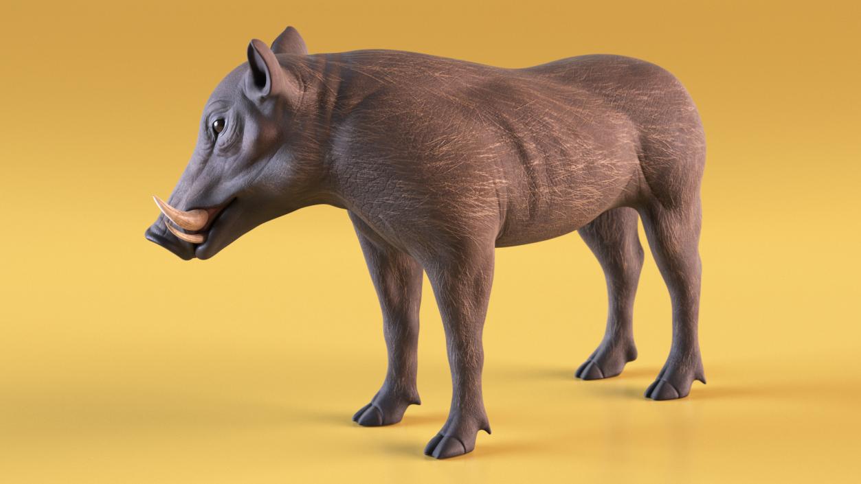 3D African Boar Standing Pose 2 model