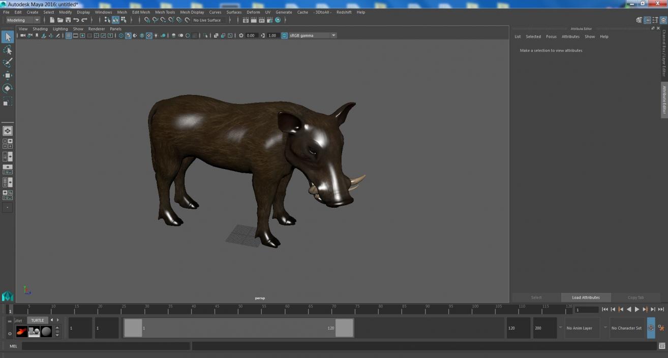 3D African Boar Standing Pose 2 model