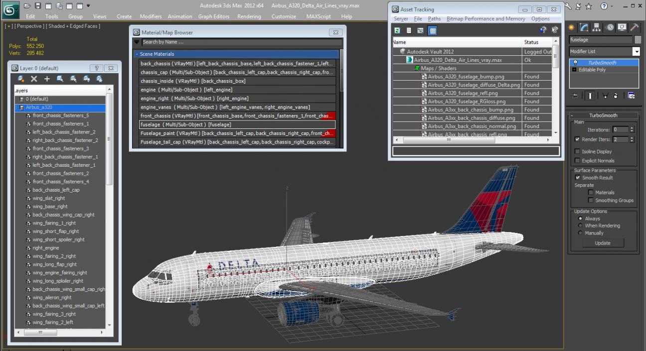 Airbus A320 Delta Air Lines 3D