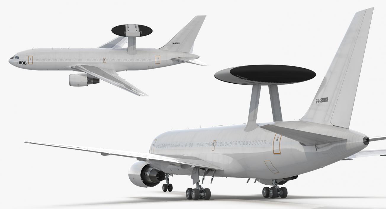 Boeing E767 AWACS Rigged 3D model