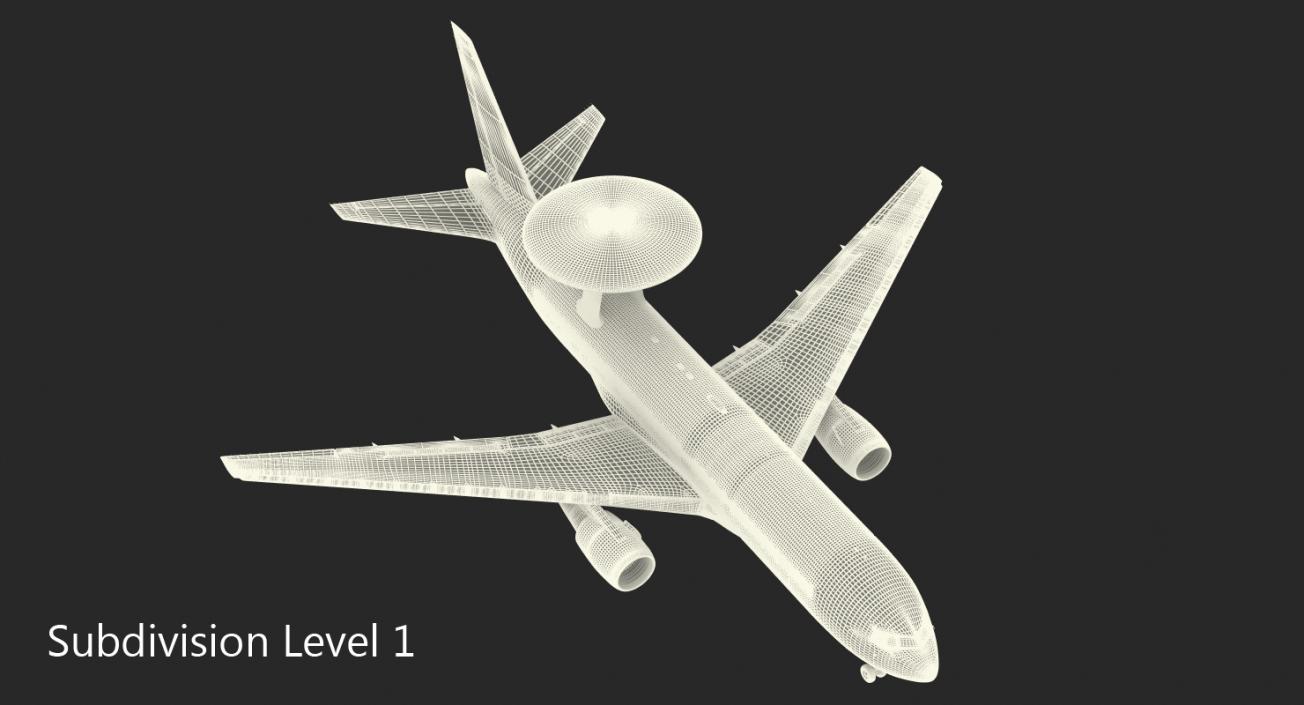 Boeing E767 AWACS Rigged 3D model