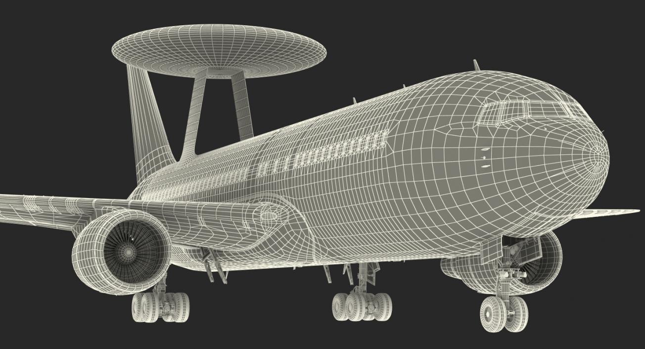 Boeing E767 AWACS Rigged 3D model