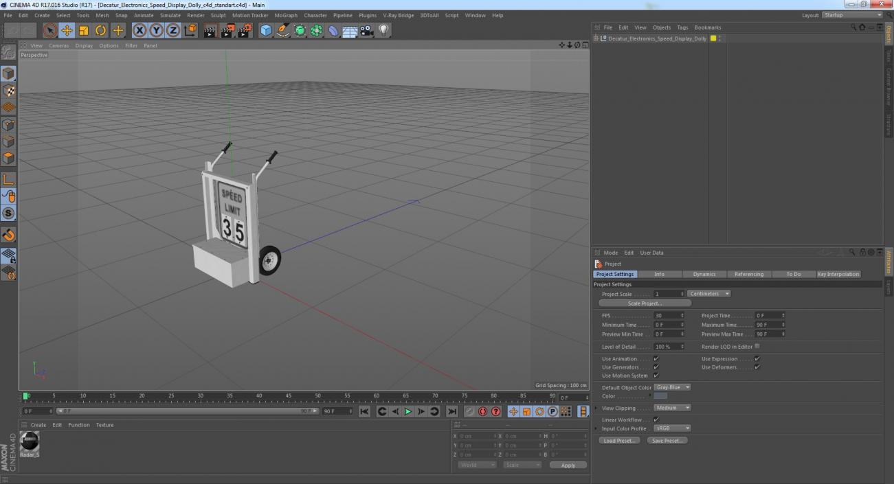 Decatur Electronics Speed Display Dolly 3D model