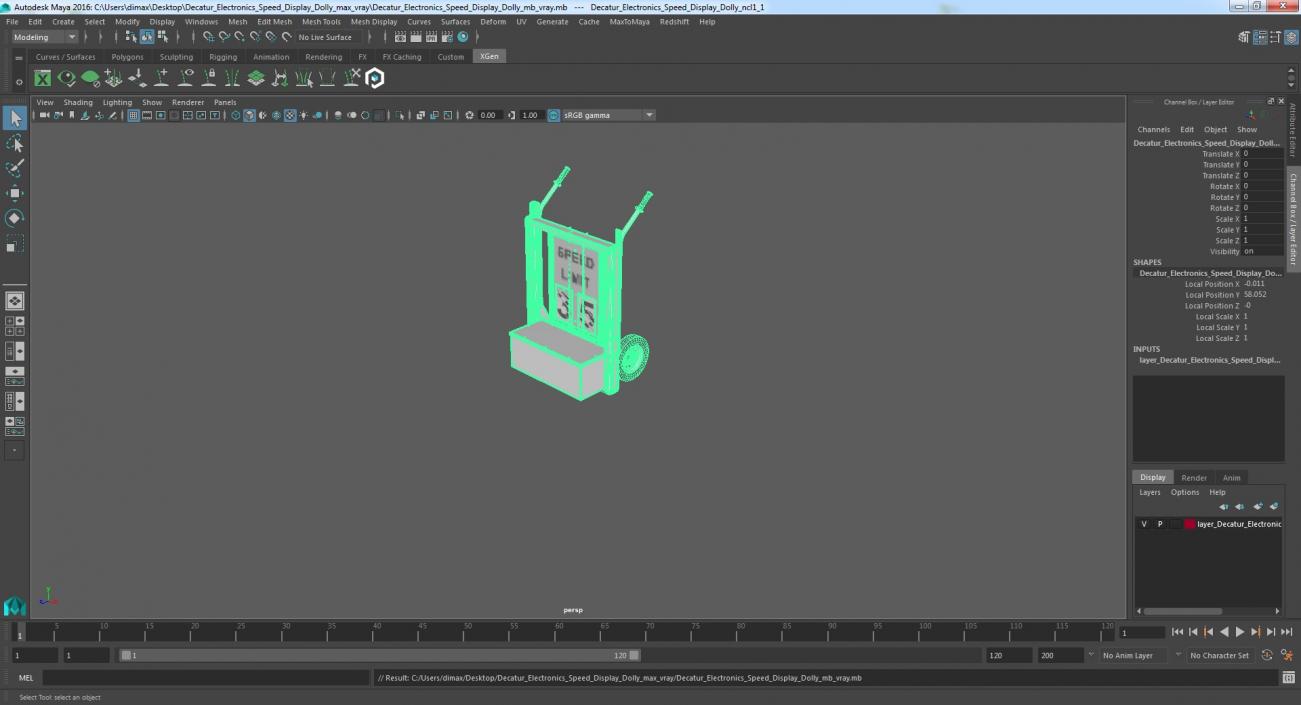 Decatur Electronics Speed Display Dolly 3D model