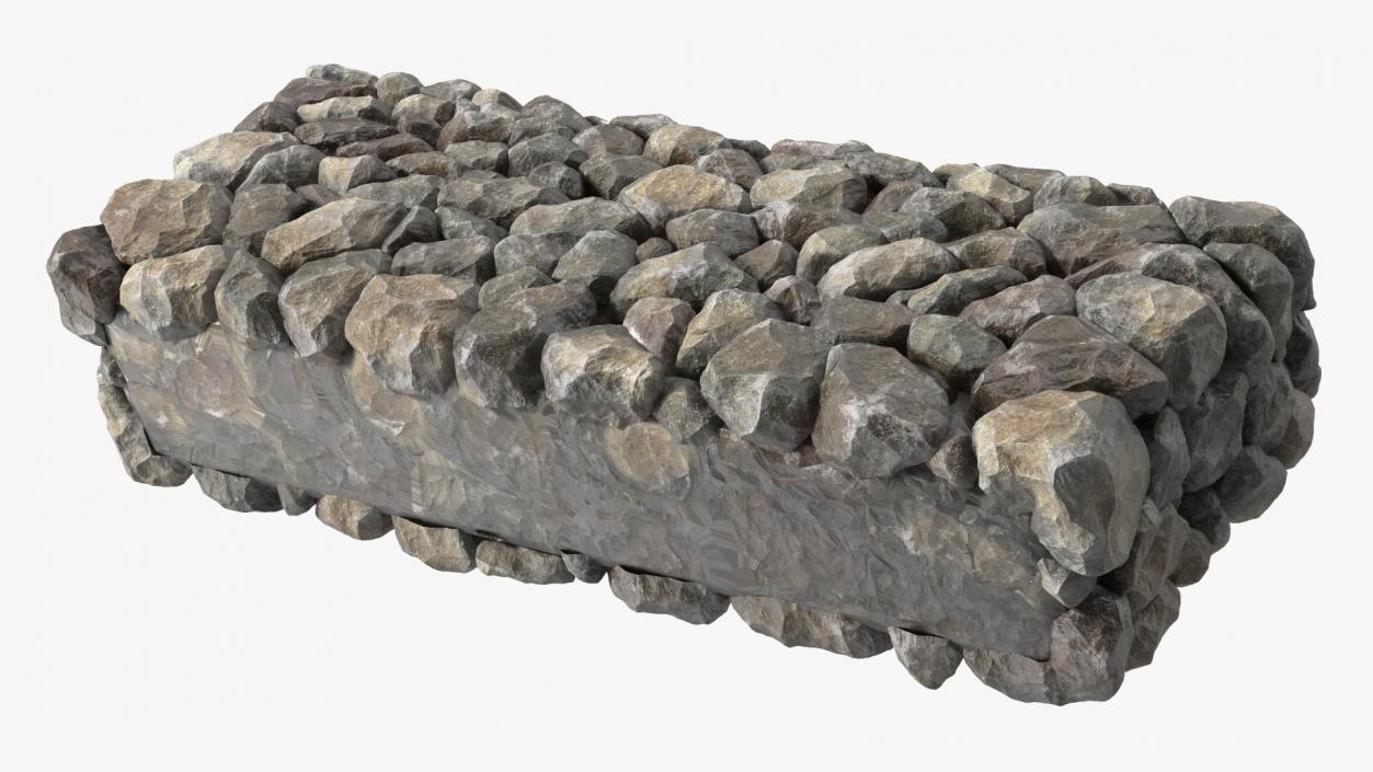 Stone Block Fence 3D