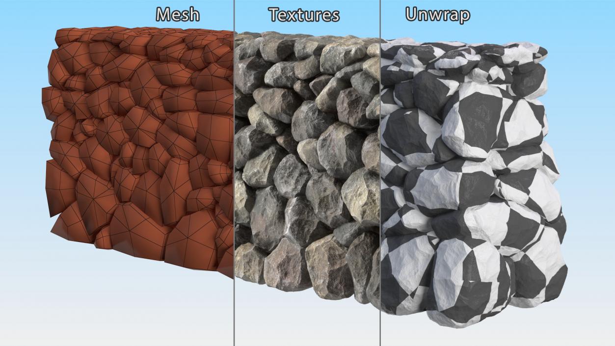 Stone Block Fence 3D