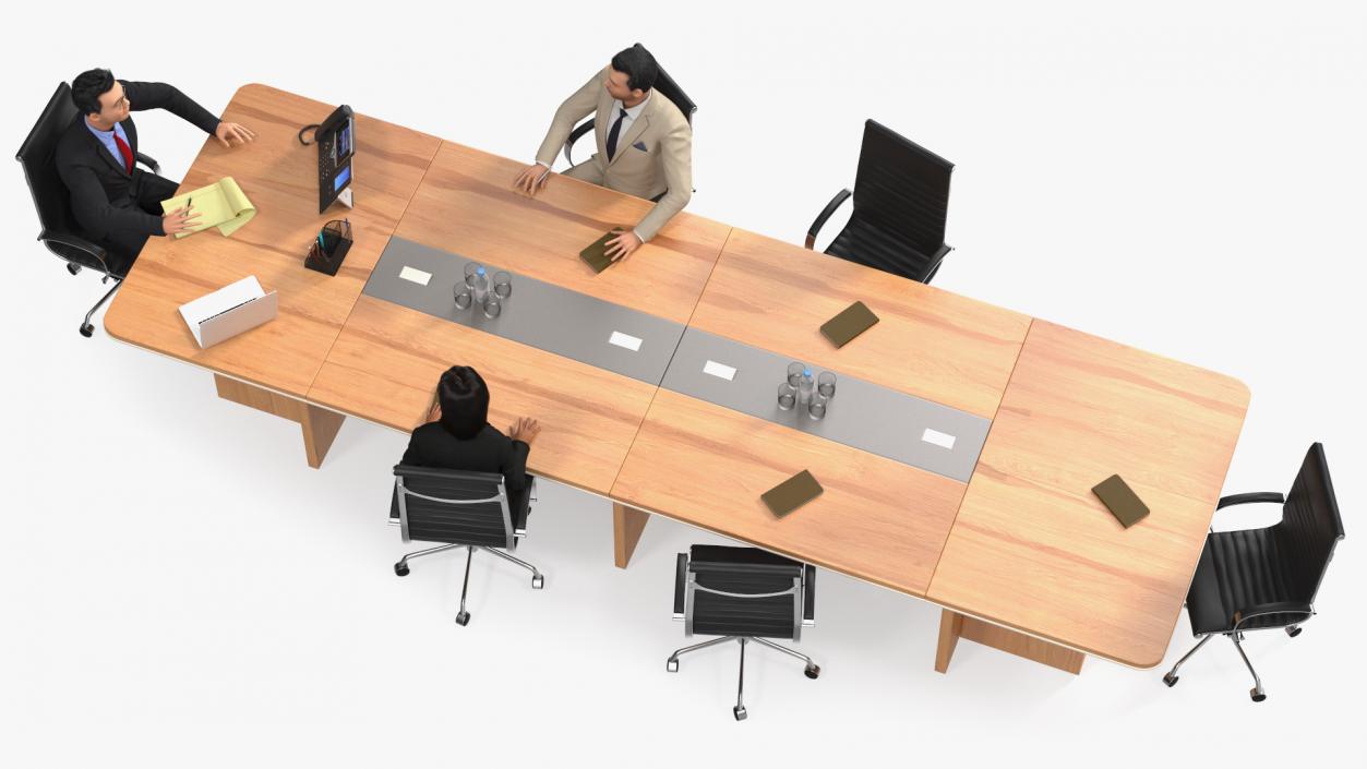 3D Conference Room With People Fur