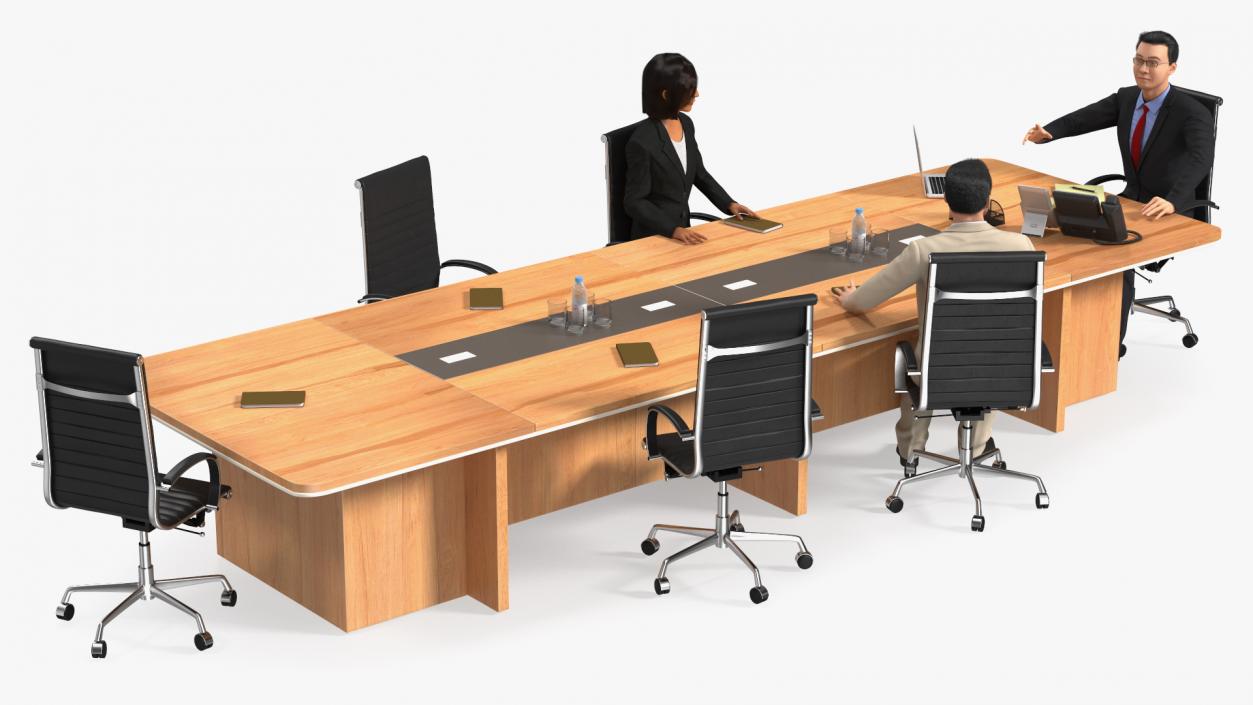 3D Conference Room With People Fur