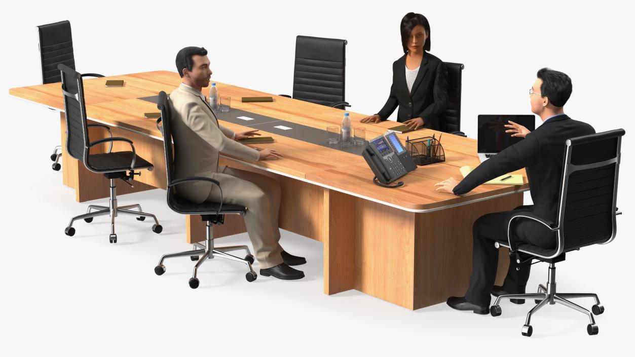 3D Conference Room With People Fur